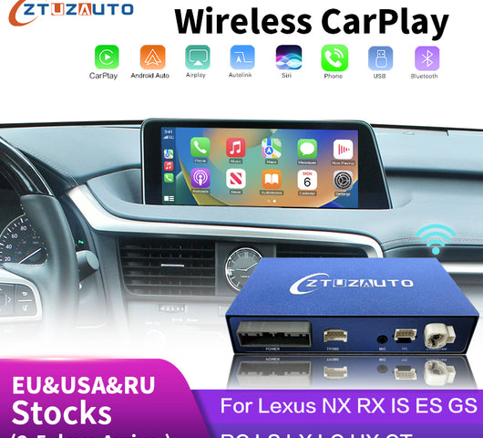 Wireless CarPlay for Lexus NX RX IS ES GS RC CT LS LX LC UX GX, 2014-2022 Android Auto Mirror Link AirPlay Car Play Functions