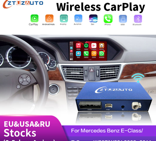 Wireless CarPlay for Mercedes Benz E-Class W207/W221 2009-2014, with Android Auto Mirror Link AirPlay Car Play Functions