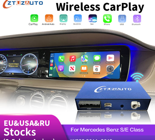 Wireless CarPlay for Mercedes Benz S-Class W222 W217 2014-2018 E-Class 2014, with Android Auto Mirror Link AirPlay Car Play