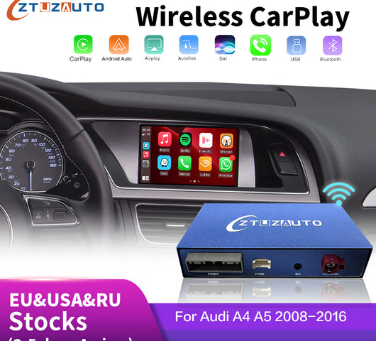 Wireless Apple CarPlay Android Auto Interface for Audi A4 A5 B8 2008-2016, with Mirror Link AirPlay Car Play Navigation