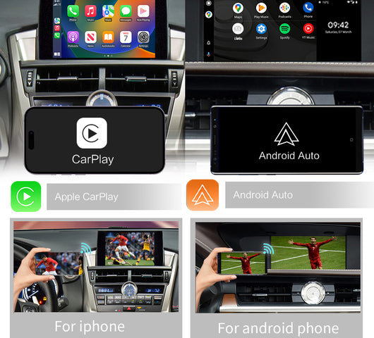 Wireless CarPlay for Lexus NX RX IS ES GS RC CT LS LX LC UX GX, 2014-2022 Android Auto Mirror Link AirPlay Car Play Functions