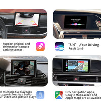 Wireless Apple CarPlay Android Auto Interface for Audi A1 A3 A4 A5 A6 A7 A8 Q2 Q3 Q5 Q7, with Mirror Link AirPlay Car Play Functions