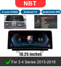 12.3”Android 12 Wireless Apple Carplay Multimedia Display Screen Android Auto for BMW 3/4 Series F30 F31 F32 F34 F36 2013-2016